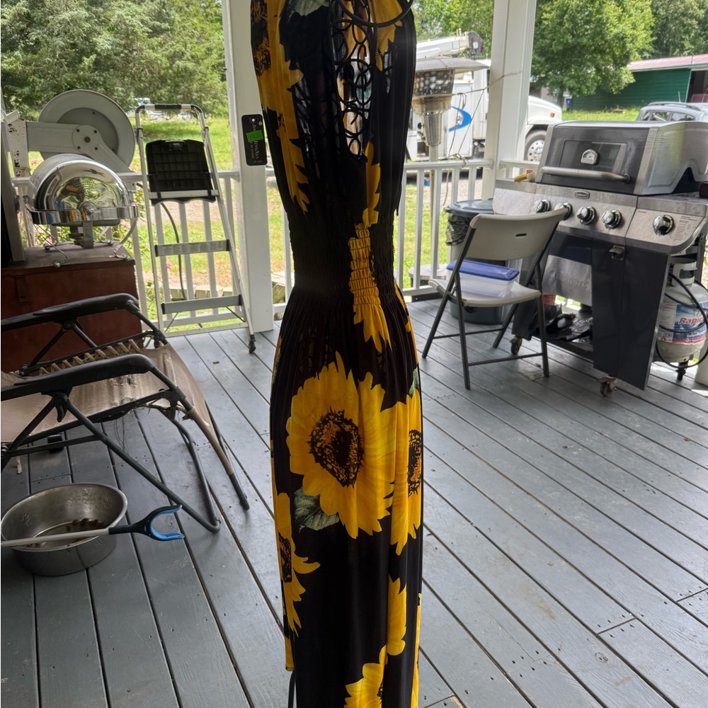 Sunflower Halter Maxi Dress